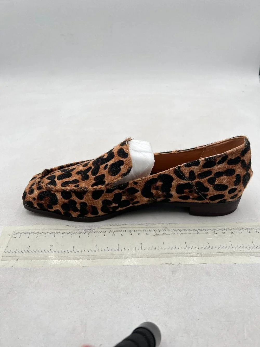 YDN Leopard Chunky Low Heeled Loafer Closed Squared Toe Slip On Fashion Shoes - Picture 2 of 8